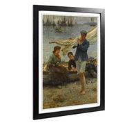 Big Box Art Framed Print of Henry Scott Tuke Returning Design | Wall Art Picture | Home Decor for Kitchen, Living, Dining Room, Bedroom, Hallway, Office, Black, A2 / 24.5x18 Inch / 62x45cm