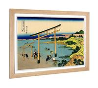 Big Box Art Framed Print of Hokusai Japanese Oriental Bay of Noboto Design | Wall Art Picture | Home Decor for Kitchen, Living Room, Bedroom, Hallway, Oak, A2 / 24.5x18 Inch / 62x45cm