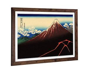 Big Box Art Framed Print of Hokusai Japanese Oriental Lightnings Below The Summit Design | Wall Art Picture| Home Decor for Kitchen, Living Room, Bedroom, Office, Walnut, A2 / 24.5x18 Inch / 62x45cm
