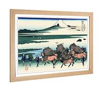 Big Box Art Framed Print of Hokusai Japanese Oriental Suraga Province Design | Wall Art Picture | Home Decor for Kitchen, Living Room, Bedroom, Hallway, Oak, A2 / 24.5x18 Inch / 62x45cm