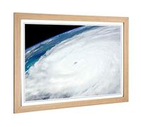 Big Box Art Framed Print of Hurricane from Space Earth Design | Wall Art Picture | Home Decor for Kitchen, Living, Dining Room, Bedroom, Hallway, Office, Oak, A2 / 24.5x18 Inch / 62x45cm