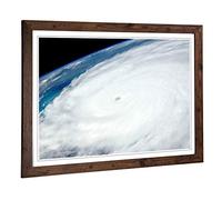 Big Box Art Framed Print of Hurricane from Space Earth Design | Wall Art Picture | Home Decor for Kitchen, Living, Dining Room, Bedroom, Hallway, Office, Walnut, A2 / 24.5x18 Inch / 62x45cm