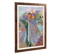 Big Box Art Framed Print of Isaac Grunewald Street Scene 2 Design | Wall Art Picture | Home Decor for Kitchen, Living, Dining Room, Bedroom, Hallway, Office, Walnut, A2 / 24.5x18 Inch / 62x45cm