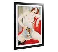Big Box Art Framed Print of Ismael Nery Painting 2 Design | Wall Art Picture | Home Decor for Kitchen, Living, Dining Room, Lounge, Bedroom, Hallway, Office, Black, A2 / 24.5x18 Inch / 62x45cm