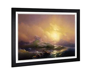 Big Box Art Framed Print of Ivan Aivazovsky The Ninth Wave Design | Wall Art Picture | Home Decor for Kitchen, Living, Dining Room, Bedroom, Hallway, Office, Black, A2 / 24.5x18 Inch / 62x45cm