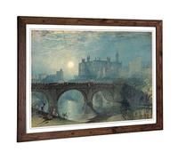 Big Box Art Framed Print of J.M.W (Joseph Mallord William Turner) Alnwick Castle Design | Wall Art Picture| Home Decor for Living Room, Bedroom, Office, Walnut, A2 / 24.5x18 Inch / 62x45cm