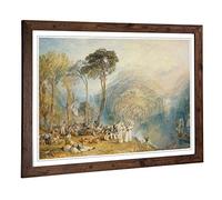Big Box Art Framed Print of J.M.W (Joseph Mallord William Turner) Dartmouth Cove Design | Wall Art Picture| Home Decor for Living Room, Bedroom, Office, Walnut, A2 / 24.5x18 Inch / 62x45cm