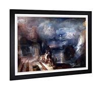 Big Box Art Framed Print of J.M.W (Joseph Mallord William Turner) Hero and Leander Design | Wall Art Picture| Home Decor for Living Room, Bedroom, Office, Black, A2 / 24.5x18 Inch / 62x45cm