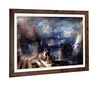 Big Box Art Framed Print of J.M.W (Joseph Mallord William Turner) Hero and Leander Design | Wall Art Picture| Home Decor for Living Room, Bedroom, Office, Walnut, A2 / 24.5x18 Inch / 62x45cm