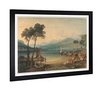 Big Box Art Framed Print of J.M.W (Joseph Mallord William Turner) Lake Geneva Design | Wall Art Picture| Home Decor for Living Room, Bedroom, Office, Black, A2 / 24.5x18 Inch / 62x45cm