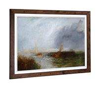 Big Box Art Framed Print of J.M.W (Joseph Mallord William Turner) Seascape Design | Wall Art Picture| Home Decor for Living Room, Bedroom, Office, Walnut, A2 / 24.5x18 Inch / 62x45cm