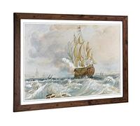 Big Box Art Framed Print of J.M.W (Joseph Mallord William Turner) Watercolour (2) Design | Wall Art Picture| Home Decor for Living Room, Bedroom, Office, Walnut, A2 / 24.5x18 Inch / 62x45cm