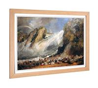 Big Box Art Framed Print of J.M.W (Joseph William Turner) Fall of The Rhine Design | Wall Art Picture| Home Decor for Living Room, Bedroom, Office, Oak, A2 / 24.5x18 Inch / 62x45cm