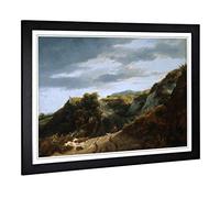 Big Box Art Framed Print of Jacob Ruisdael Dutch Dunes Design | Wall Art Picture | Home Decor for Kitchen, Living, Dining Room, Bedroom, Hallway, Office, Black, A2 / 24.5x18 Inch / 62x45cm