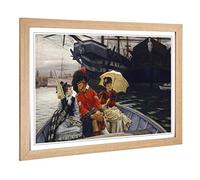 Big Box Art Framed Print of James Tissot Portsmouth Dockyard Design | Wall Art Picture | Home Decor for Kitchen, Living Room, Bedroom, Hallway, Oak, A2 / 24.5x18 Inch / 62x45cm