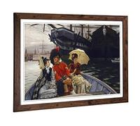 Big Box Art Framed Print of James Tissot Portsmouth Dockyard Design | Wall Art Picture | Home Decor for Kitchen, Living Room, Bedroom, Hallway, Walnut, A2 / 24.5x18 Inch / 62x45cm