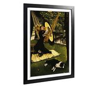 Big Box Art Framed Print of James Tissot The Hammock Design | Wall Art Picture | Home Decor for Kitchen, Living, Dining Room, Bedroom, Hallway, Office, Black, A2 / 24.5x18 Inch / 62x45cm