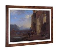 Big Box Art Framed Print of Jan Asselijn Ruins Design | Wall Art Picture | Home Decor for Kitchen, Living, Dining Room, Lounge, Bedroom, Hallway, Office, Walnut, A2 / 24.5x18 Inch / 62x45cm