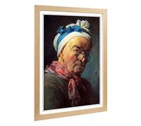 Big Box Art Framed Print of Jean Chardin Self Portrait Design | Wall Art Picture | Home Decor for Kitchen, Living, Dining Room, Bedroom, Hallway, Office, Oak, A2 / 24.5x18 Inch / 62x45cm