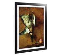 Big Box Art Framed Print of Jean Chardin Still Life (3) Design | Wall Art Picture | Home Decor for Kitchen, Living, Dining Room, Bedroom, Hallway, Office, Black, A2 / 24.5x18 Inch / 62x45cm