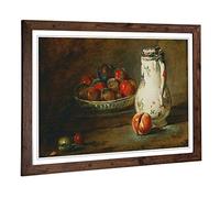 Big Box Art Framed Print of Jean Chardin Still Life (4) Design | Wall Art Picture | Home Decor for Kitchen, Living, Dining Room, Bedroom, Hallway, Office, Walnut, A2 / 24.5x18 Inch / 62x45cm