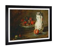Big Box Art Framed Print of Jean Chardin Still Life (4) Design | Wall Art Picture | Home Decor for Kitchen, Living, Dining Room, Bedroom, Hallway, Office, Black, A2 / 24.5x18 Inch / 62x45cm