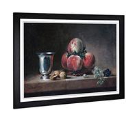 Big Box Art Framed Print of Jean Chardin Still Life (7) Design | Wall Art Picture | Home Decor for Kitchen, Living, Dining Room, Bedroom, Hallway, Office, Black, A2 / 24.5x18 Inch / 62x45cm