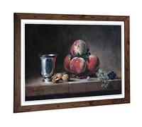 Big Box Art Framed Print of Jean Chardin Still Life (7) Design | Wall Art Picture | Home Decor for Kitchen, Living, Dining Room, Bedroom, Hallway, Office, Walnut, A2 / 24.5x18 Inch / 62x45cm