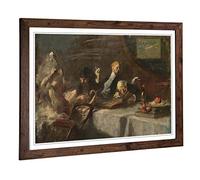 Big Box Art Framed Print of Jean-Louis Forain A Night at Maxims Design | Wall Art Picture | Home Decor for Kitchen, Living Room, Bedroom, Hallway, Walnut, A2 / 24.5x18 Inch / 62x45cm