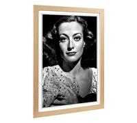 Big Box Art Framed Print of Joan Crawford Design | Wall Art Picture | Home Decor for Kitchen, Living, Dining Room, Lounge, Bedroom, Hallway, Office, Oak, A2 / 24.5x18 Inch / 62x45cm