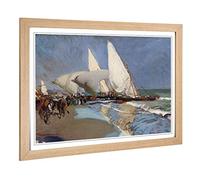 Big Box Art Framed Print of Joaquin Sorolla Y Bastida The Merchant Ships Design | Wall Art Picture | Home Decor for Kitchen, Living Room, Bedroom, Hallway, Oak, A2 / 24.5x18 Inch / 62x45cm