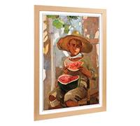 Big Box Art Framed Print of Joaquin Sorolla Y Bastida The Siesta Design | Wall Art Picture | Home Decor for Kitchen, Living Room, Bedroom, Hallway, Oak, A2 / 24.5x18 Inch / 62x45cm