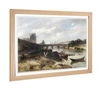 Big Box Art Framed Print of Johan Jongkind Bridge Design | Wall Art Picture | Home Decor for Kitchen, Living, Dining Room, Lounge, Bedroom, Hallway, Office, Oak, A2 / 24.5x18 Inch / 62x45cm