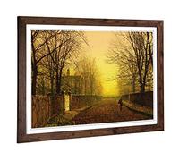 Big Box Art Framed Print of John Atkinson Grimshaw Golden Autumn Design | Wall Art Picture | Home Decor for Kitchen, Living Room, Bedroom, Hallway, Walnut, A2 / 24.5x18 Inch / 62x45cm