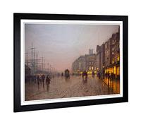 Big Box Art Framed Print of John Atkinson Grimshaw Street Scene Design | Wall Art Picture | Home Decor for Kitchen, Living Room, Bedroom, Hallway, Black, A2 / 24.5x18 Inch / 62x45cm