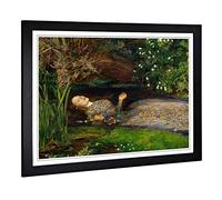 Big Box Art Framed Print of John Everett Millais Ophelia Design | Wall Art Picture | Home Decor for Kitchen, Living, Dining Room, Bedroom, Hallway, Office, Black, A2 / 24.5x18 Inch / 62x45cm