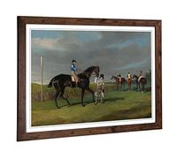 Big Box Art Framed Print of John Frederick Herring Sr Horse Racing Design | Wall Art Picture | Home Decor for Kitchen, Living Room, Bedroom, Hallway, Walnut, A2 / 24.5x18 Inch / 62x45cm