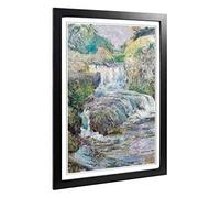 Big Box Art Framed Print of John Henry Twachtman Waterfall Design | Wall Art Picture | Home Decor for Kitchen, Living, Dining Room, Bedroom, Hallway, Office, Black, A2 / 24.5x18 Inch / 62x45cm
