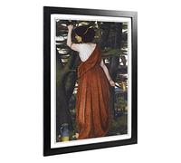 Big Box Art Framed Print of John Roddam Spencer Stanhope Lady with a Torch Design | Wall Art Picture| Home Decor for Kitchen, Living Room, Bedroom, Hallway, Black, A2 / 24.5x18 Inch / 62x45cm