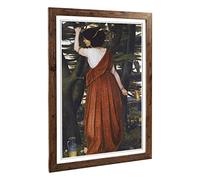 Big Box Art Framed Print of John Roddam Spencer Stanhope Lady with a Torch Design | Wall Art Picture| Home Decor for Kitchen, Living Room, Bedroom, Hallway, Walnut, A2 / 24.5x18 Inch / 62x45cm