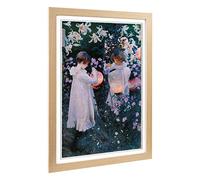 Big Box Art Framed Print of John Singer Sargent Carnation, Lily, Rose Design | Wall Art Picture| Home Decor for Kitchen, Living Room, Bedroom, Hallway, Oak, A2 / 24.5x18 Inch / 62x45cm