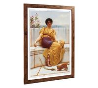 Big Box Art Framed Print of John William Godward Idleness Design | Wall Art Picture | Home Decor for Kitchen, Living, Dining Room, Bedroom, Hallway, Office, Walnut, A2 / 24.5x18 Inch / 62x45cm