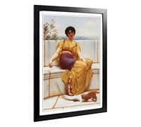Big Box Art Framed Print of John William Godward Idleness Design | Wall Art Picture | Home Decor for Kitchen, Living, Dining Room, Bedroom, Hallway, Office, Black, A2 / 24.5x18 Inch / 62x45cm