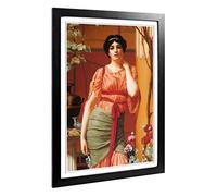 Big Box Art Framed Print of John William Godward Nerissa Design | Wall Art Picture | Home Decor for Kitchen, Living, Dining Room, Bedroom, Hallway, Office, Black, A2 / 24.5x18 Inch / 62x45cm
