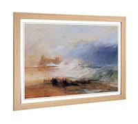 Big Box Art Framed Print of Joseph Mallord William Turner Northumberland with a Steamboat Design | Wall Art Picture| Home Decor for Living Room, Bedroom, Office, Oak, A2 / 24.5x18 Inch / 62x45cm