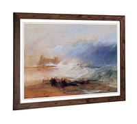 Big Box Art Framed Print of Joseph Mallord William Turner Northumberland with a Steamboat Design | Wall Art Picture| Home Decor for Living Room, Bedroom, Office, Walnut, A2 / 24.5x18 Inch / 62x45cm