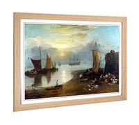 Big Box Art Framed Print of Joseph Mallord William Turner Sun Rising Through Vapour (2) Design | Wall Art Picture| Home Decor for Living Room, Bedroom, Office, Oak, A2 / 24.5x18 Inch / 62x45cm