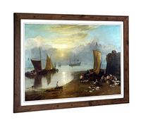 Big Box Art Framed Print of Joseph Mallord William Turner Sun Rising Through Vapour (2) Design | Wall Art Picture| Home Decor for Living Room, Bedroom, Office, Walnut, A2 / 24.5x18 Inch / 62x45cm