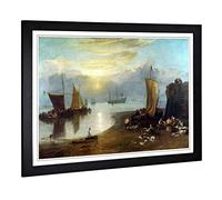 Big Box Art Framed Print of Joseph Mallord William Turner Sun Rising Through Vapour (2) Design | Wall Art Picture| Home Decor for Living Room, Bedroom, Office, Black, A2 / 24.5x18 Inch / 62x45cm