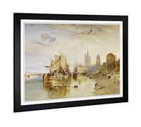 Big Box Art Framed Print of Joseph Mallord William Turner The Arrival of a Packet Boat Design | Wall Art Picture| Home Decor for Living Room, Bedroom, Office, Black, A2 / 24.5x18 Inch / 62x45cm